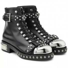 Punk style boots with rivets