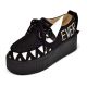 Black creepers shoes with rivets