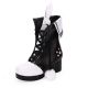 Cosplay black and white boots with rabbit ears