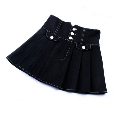 High-waisted black skirt