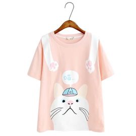Cute cat pattern T-shirt