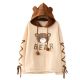Cute light brown bear hoodie with braids