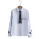 Cat pattern collar shirt with tie