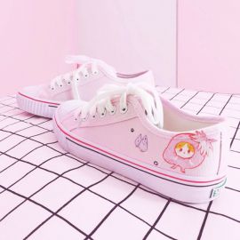Pink canvas sneakers