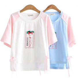 Japanese strawberry pattern T-shirt
