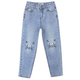 Cute cat pattern jeans