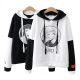 Black & white anime style hoodie