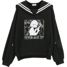 Black & white anime style hoodie