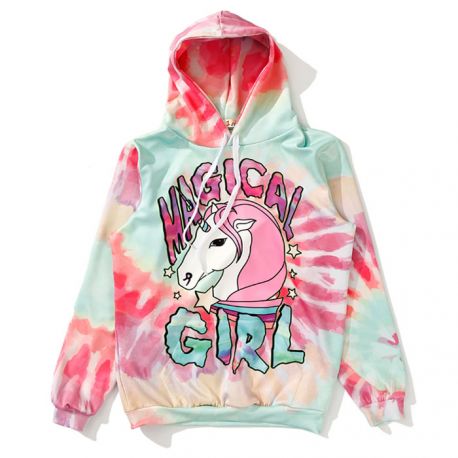 Colorful magical girl unicorn hoodie