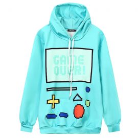 Turquoise green game over hoodie