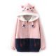 Cute cat pattern kawaii lined hoodie