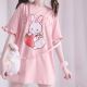 Cute pink bunny T-shirt with ruffled sleeves