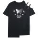 Black butterfly dance T-shirt with shoulder traps