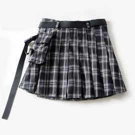 Gray plaid skirt