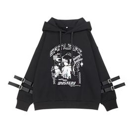 Samurai hoodie with leather straps