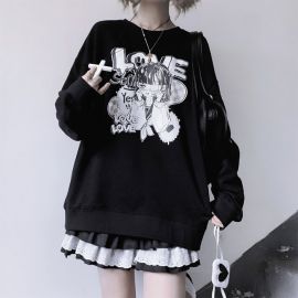 Black & White anime girl sweater