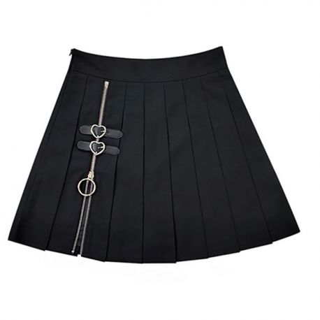 Grey high waist checkered skirt