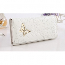 Women's long wallet with butterfly ornament