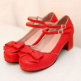 Lolita cosplay shoes with bow