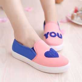 Heart patterned loafers