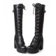 Women's heeled leather boots