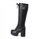 Women's heeled leather boots