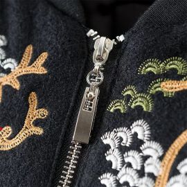 Stylish floral pattern leather jacket